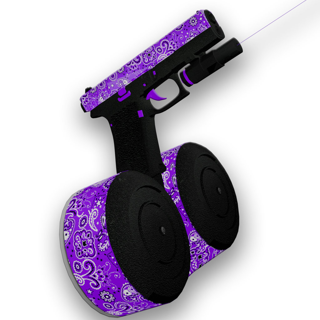 GW102 purple pistol drum flag